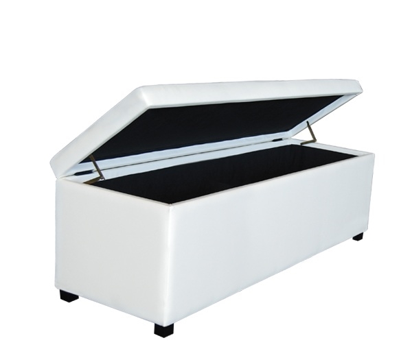 Σκαμπώ Αποθηκευτικό Ταμπουρέ - PU Εκρού 3