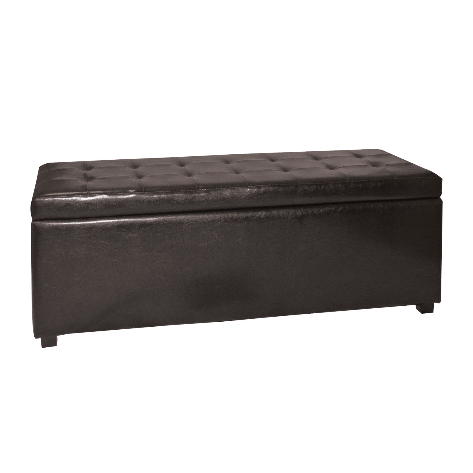 Σκαμπώ Αποθηκευτικό Ταμπουρέ - PU Σκούρο Καφέ 2