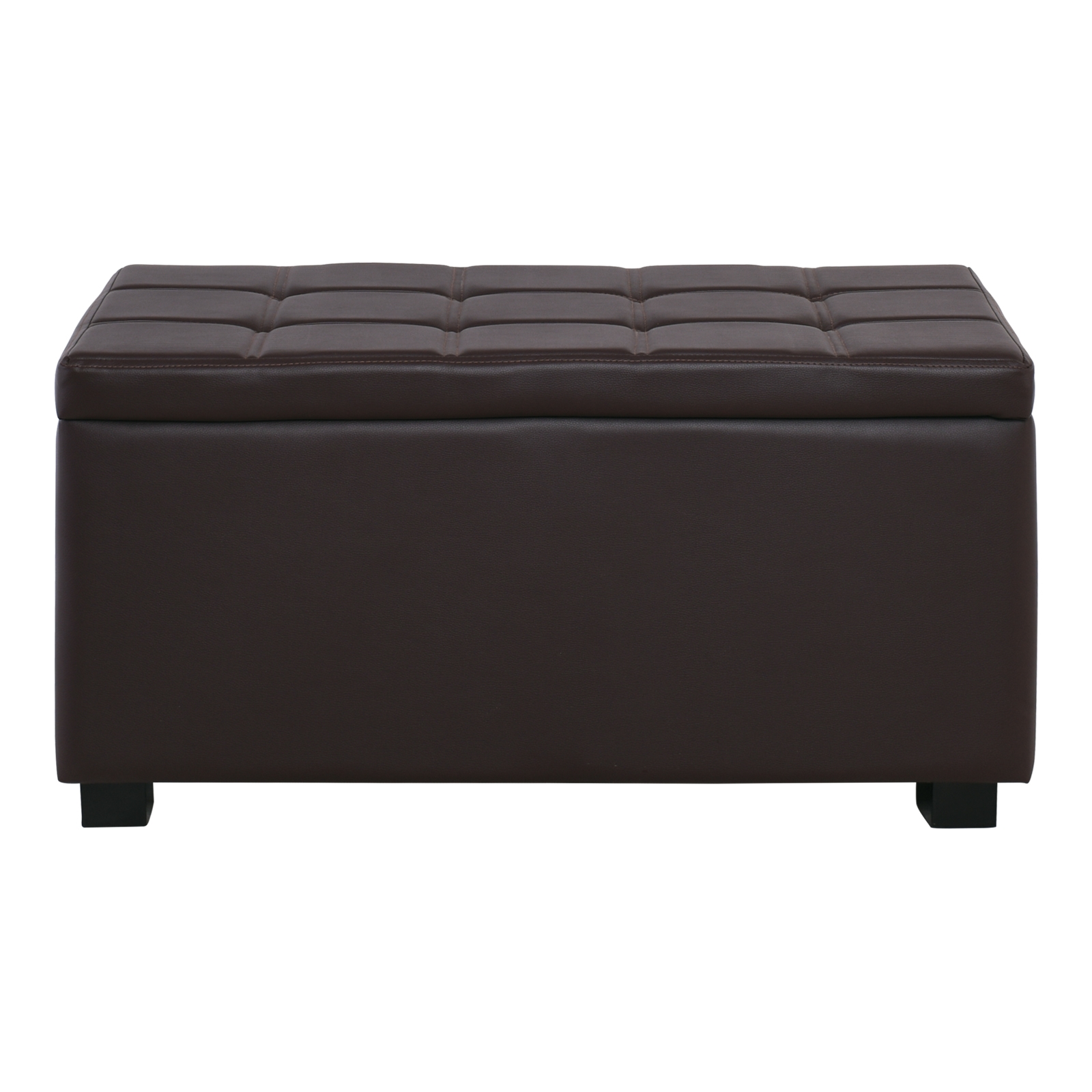 Σκαμπώ Αποθηκευτικό Ταμπουρέ - PU Σκούρο Καφέ 4