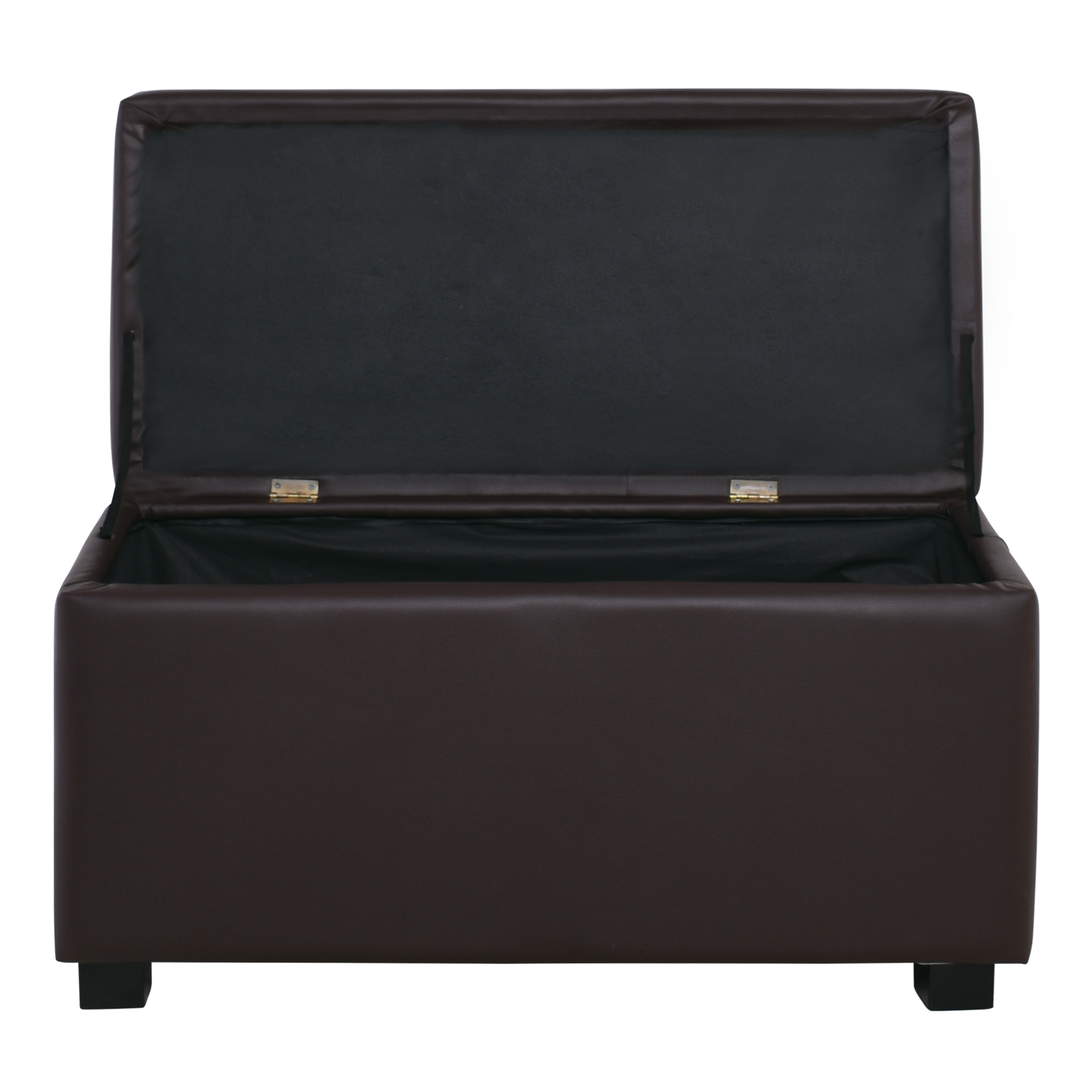 Σκαμπώ Αποθηκευτικό Ταμπουρέ - PU Σκούρο Καφέ 5