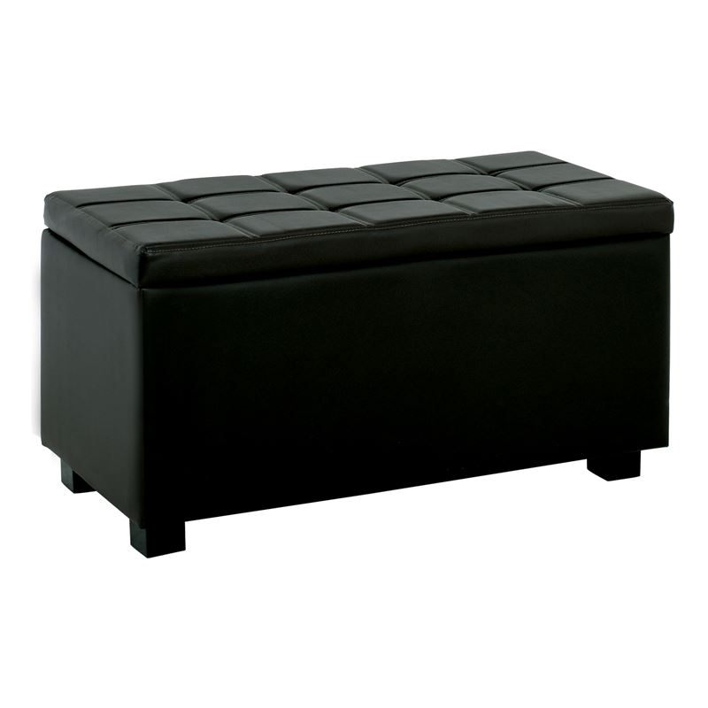 Σκαμπώ Αποθηκευτικό Ταμπουρέ - PU Μαύρο 1