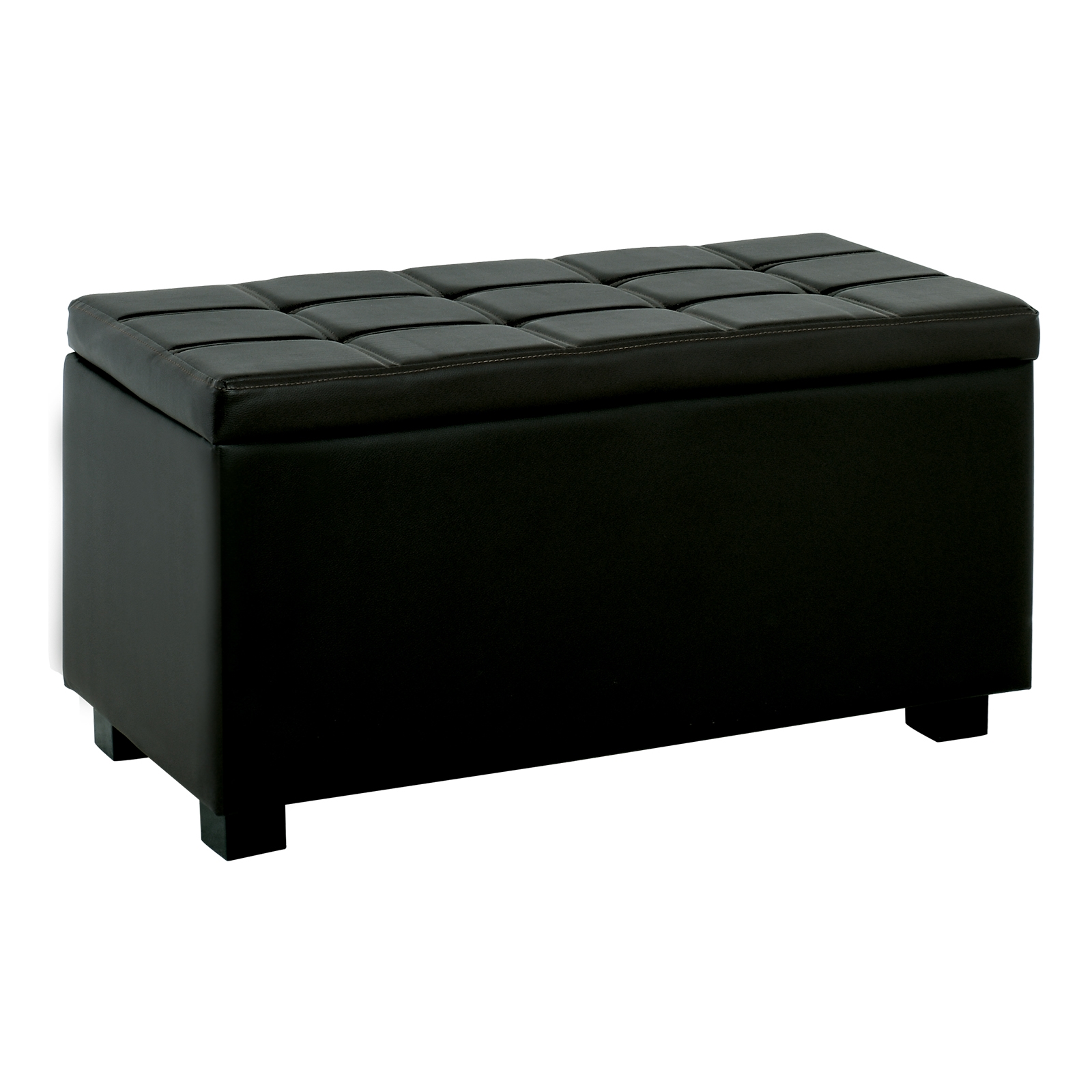 Σκαμπώ Αποθηκευτικό Ταμπουρέ - PU Μαύρο 2