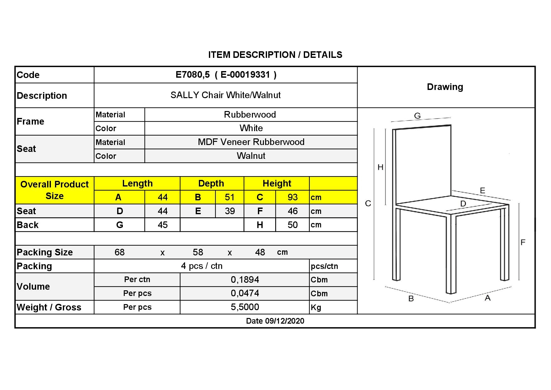 Καρέκλα Άσπρη / Καρυδί 3