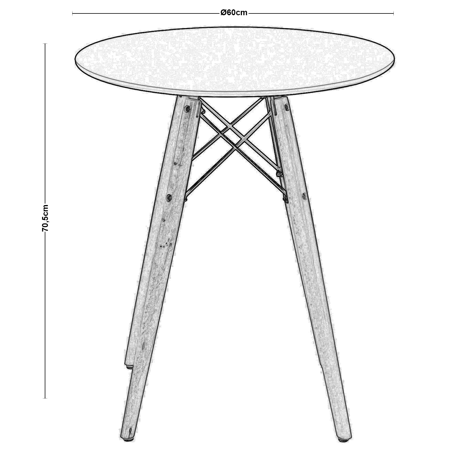 Wood Tραπέζι Άσπρο MDF 3