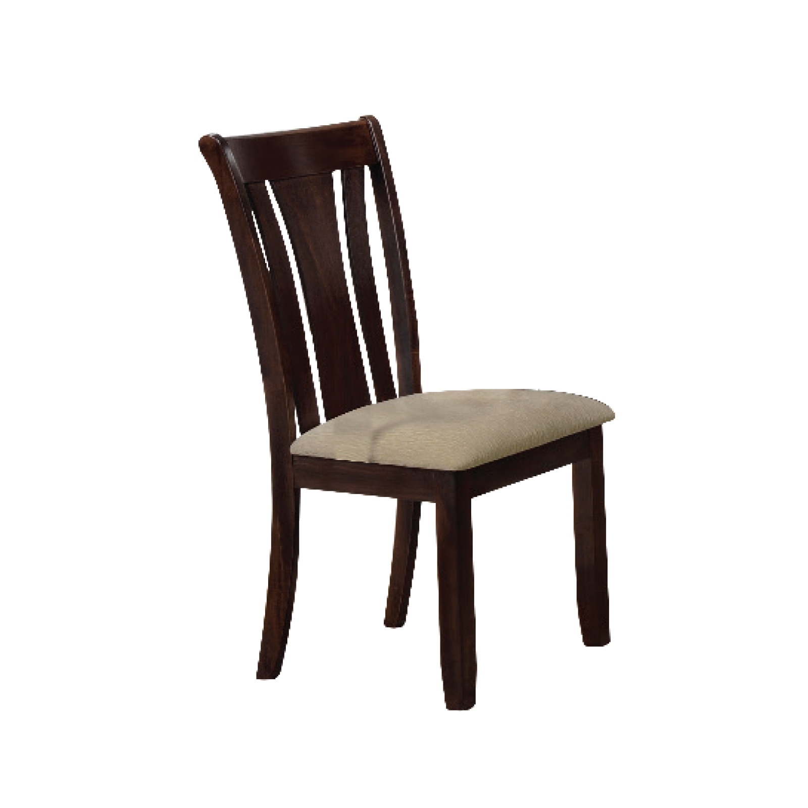 Καρέκλα Σκούρο Καρυδί / Ύφασμα Μπεζ 2