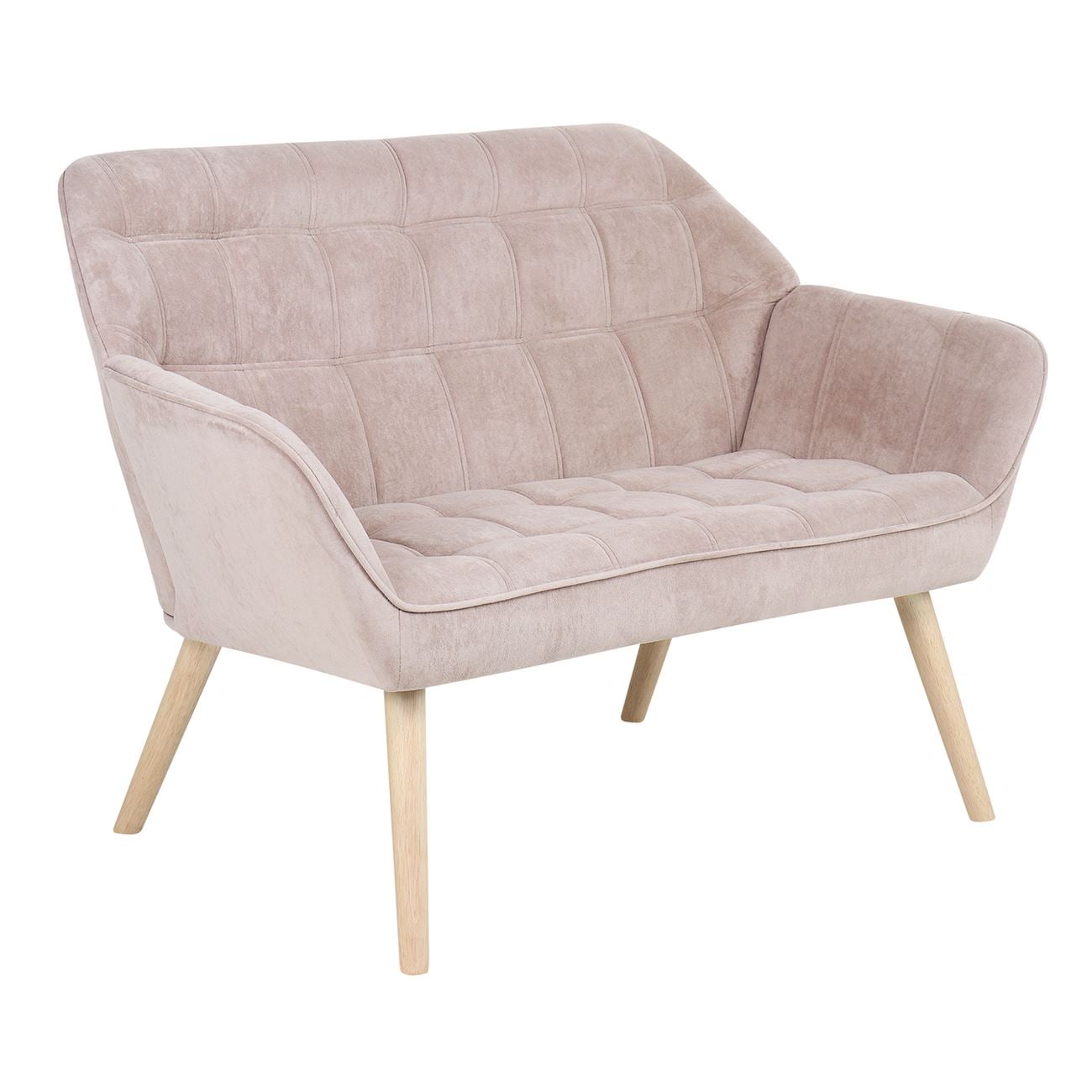 Καναπές 2θ - Σαλονιού - Καθιστικού, Φυσικό, Ύφασμα Velure Ανοιχτό Καφέ, K/D 3