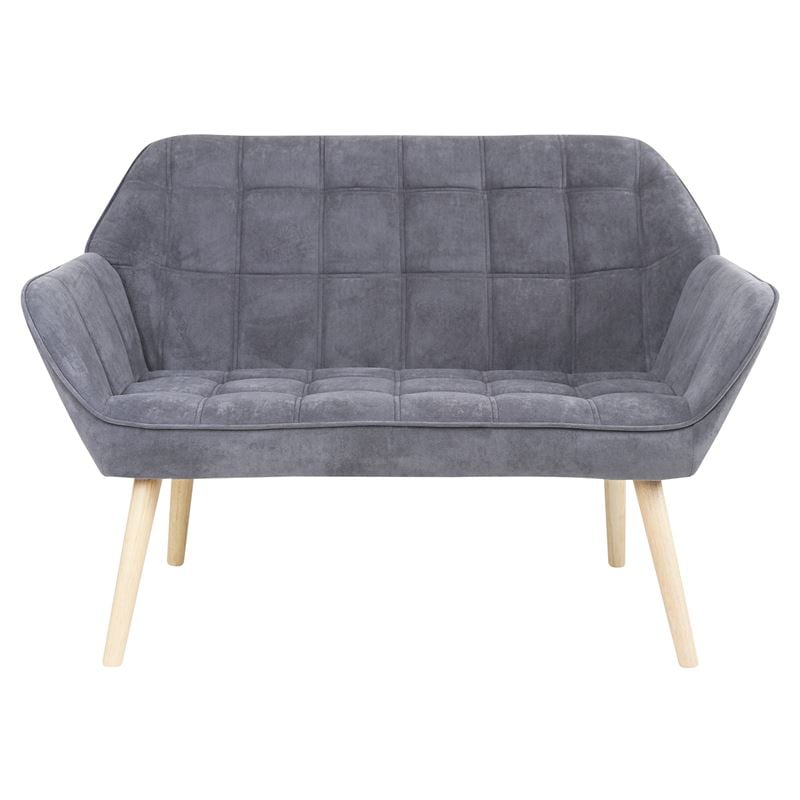 Καναπές 2θ - Σαλονιού - Καθιστικού, Φυσικό, Ύφασμα Velure Γκρι, K/D 1