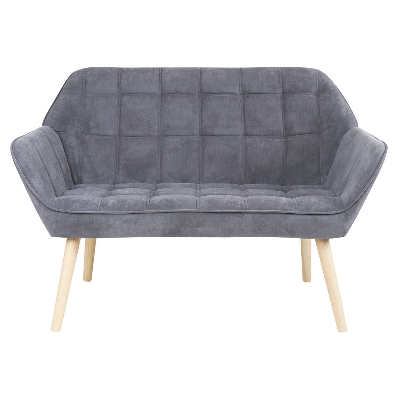 Καναπές 2θ - Σαλονιού - Καθιστικού, Φυσικό, Ύφασμα Velure Γκρι, K/D 2