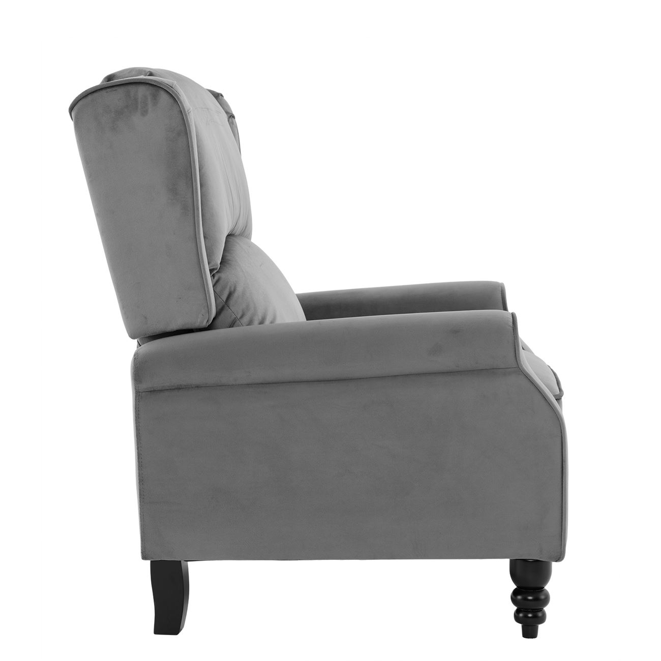 Relax Πολυθρόνα Μπερζέρα Σαλονιού, Καθιστικού, Ύφασμα Velure Γκρι 3