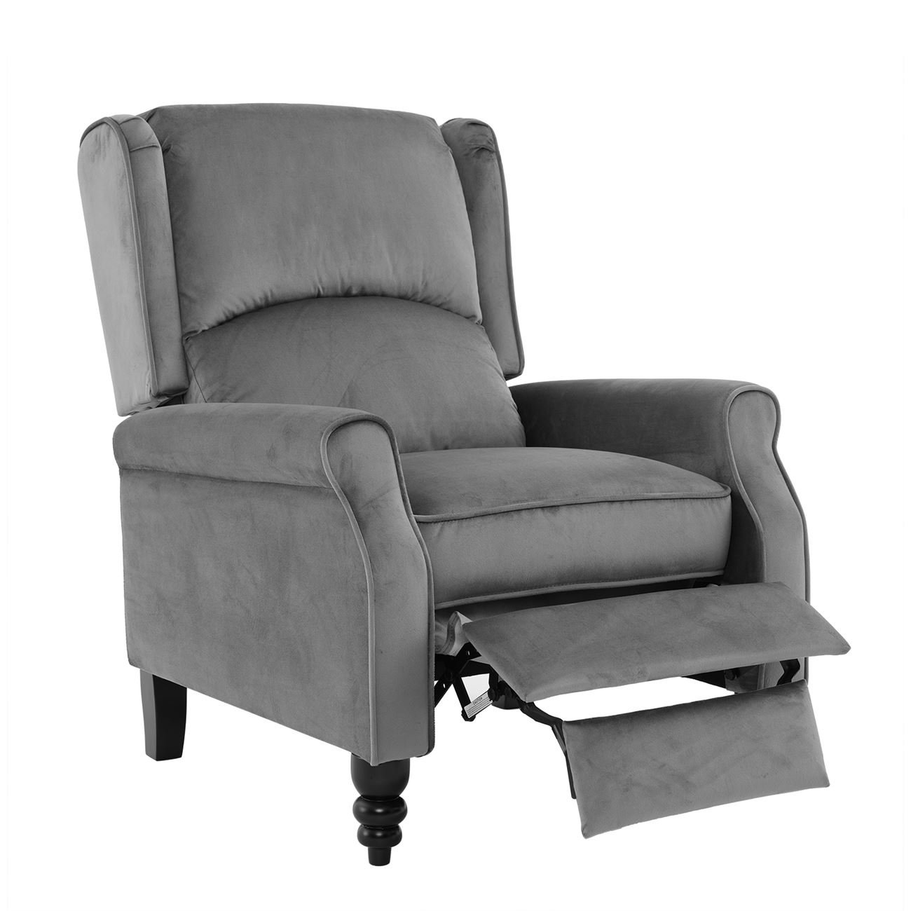 Relax Πολυθρόνα Μπερζέρα Σαλονιού, Καθιστικού, Ύφασμα Velure Γκρι 5