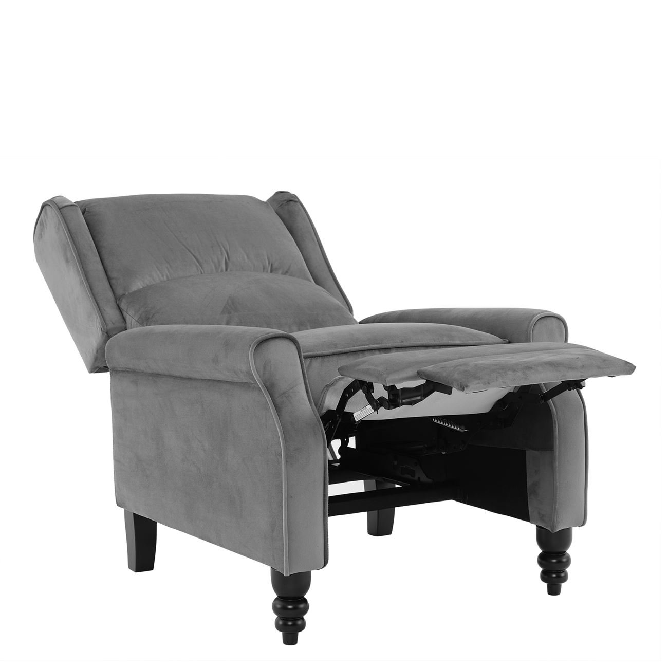 Relax Πολυθρόνα Μπερζέρα Σαλονιού, Καθιστικού, Ύφασμα Velure Γκρι 6