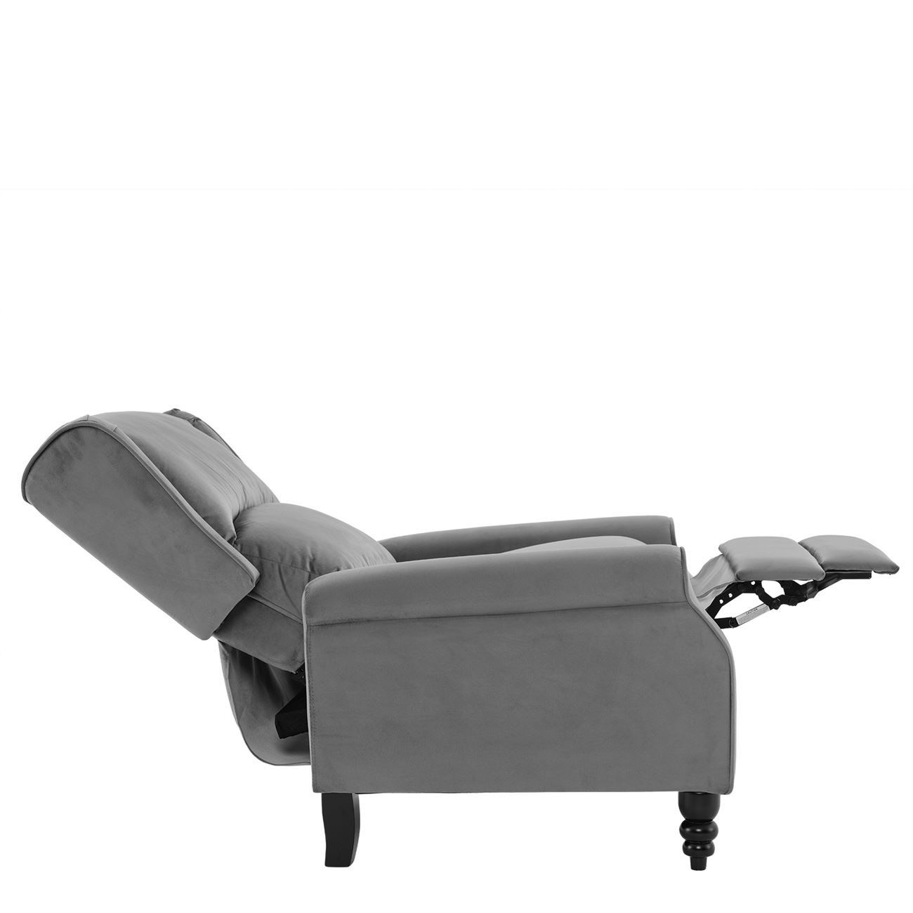 Relax Πολυθρόνα Μπερζέρα Σαλονιού, Καθιστικού, Ύφασμα Velure Γκρι 7