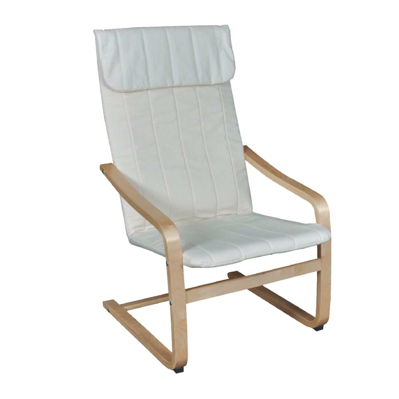 HAMILTON Πολυθρόνα Σαλονιού - Καθιστικού, Σημύδα - Ύφασμα Άσπρο 2