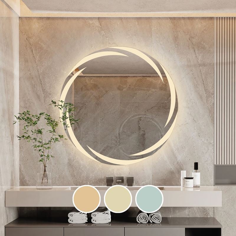 LED-1 Καθρέπτης Τοίχου - Φωτιζόμενος - Αφής, με 3 επιλογές εναλλαγής χρωμάτων 1