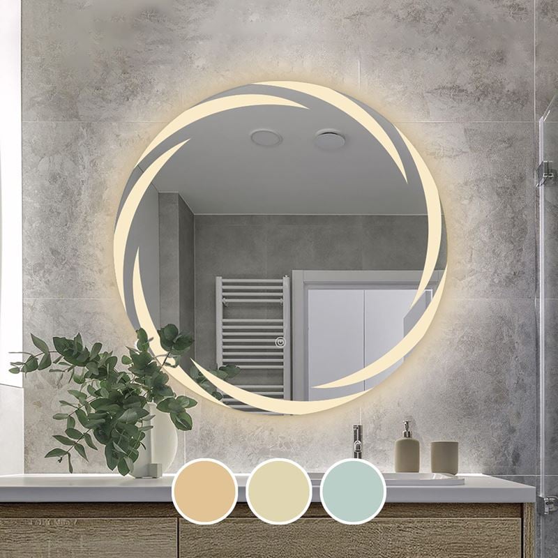 LED-1 Καθρέπτης Τοίχου - Φωτιζόμενος - Αφής, με 3 επιλογές εναλλαγής χρωμάτων 1