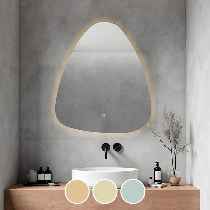 LED-4 Καθρέπτης Τοίχου - Φωτιζόμενος - Αφής, με 3 επιλογές εναλλαγής χρωμάτων 1