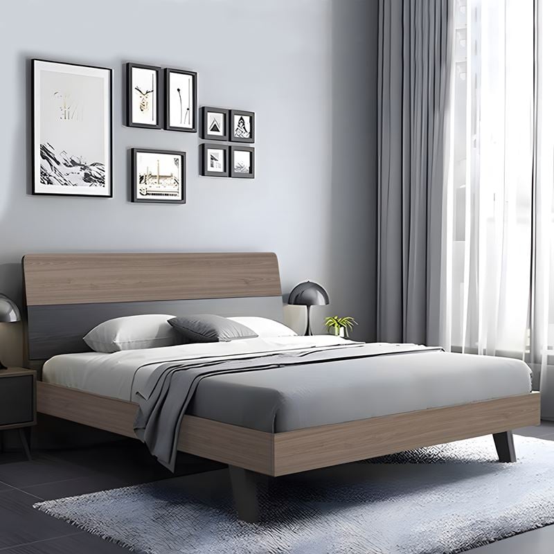 Κρεβάτι Διπλό, για Στρώμα 160x200cm, Απόχρωση Sonoma Oak-Grey 1