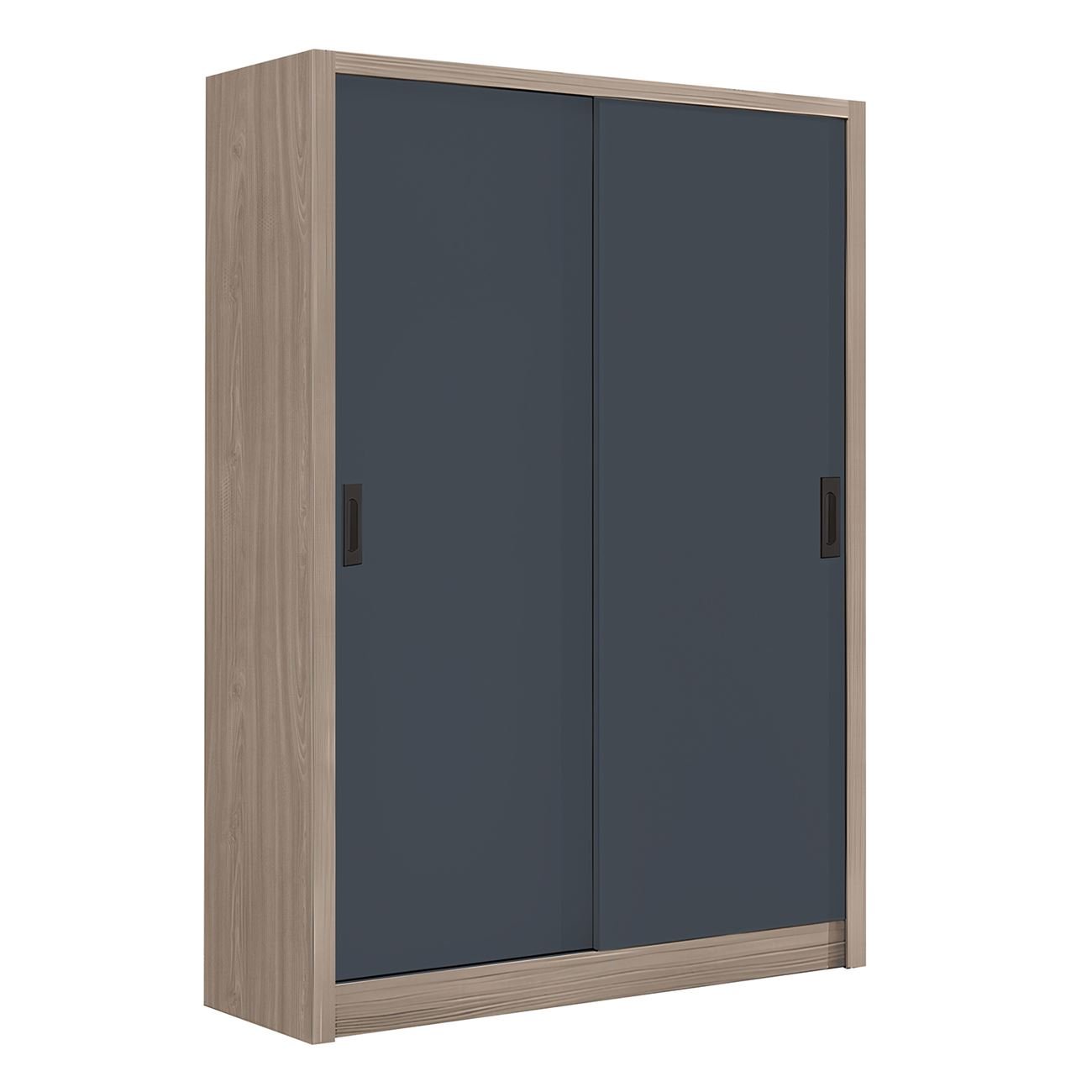 Ντουλάπα Δίφυλλη -Συρόμενη, Αποχρώσεων Sonoma Oak & Grey 2