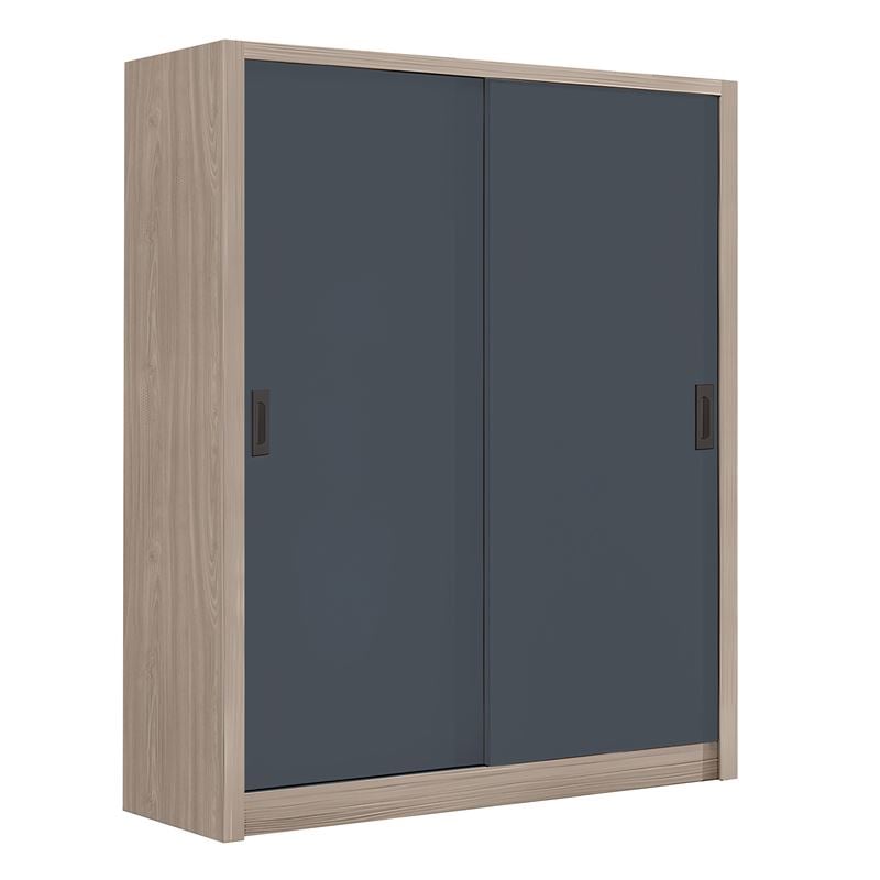 Ντουλάπα Δίφυλλη -Συρόμενη, Αποχρώσεων Sonoma Oak & Grey 1