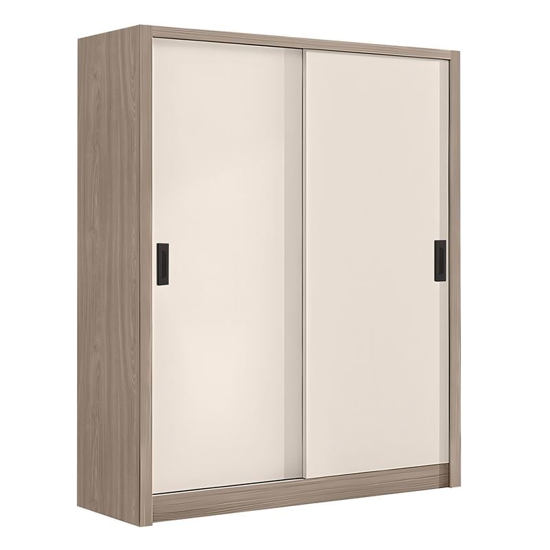 Ντουλάπα Δίφυλλη -Συρόμενη, Αποχρώσεων Sonoma Oak & Cream 1