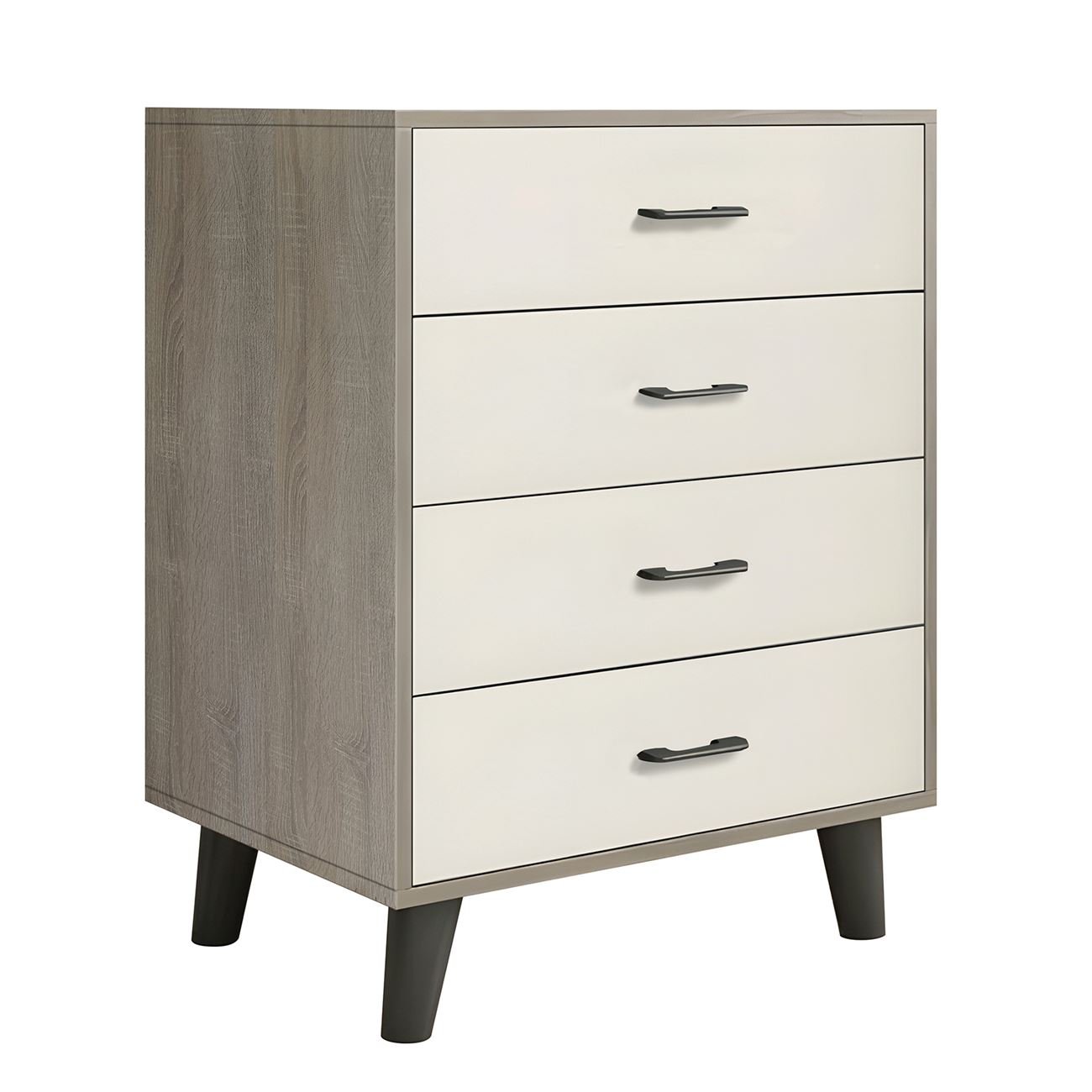 Συρταριέρα, με 4 Συρτάρια, Απόχρωση Sonoma-Άσπρο 2