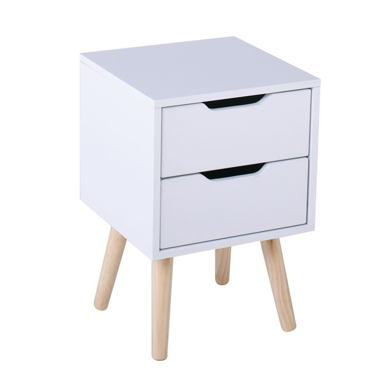 Κομοδίνο Απόχρωση  Άσπρο - Πόδι Φυσικό 1