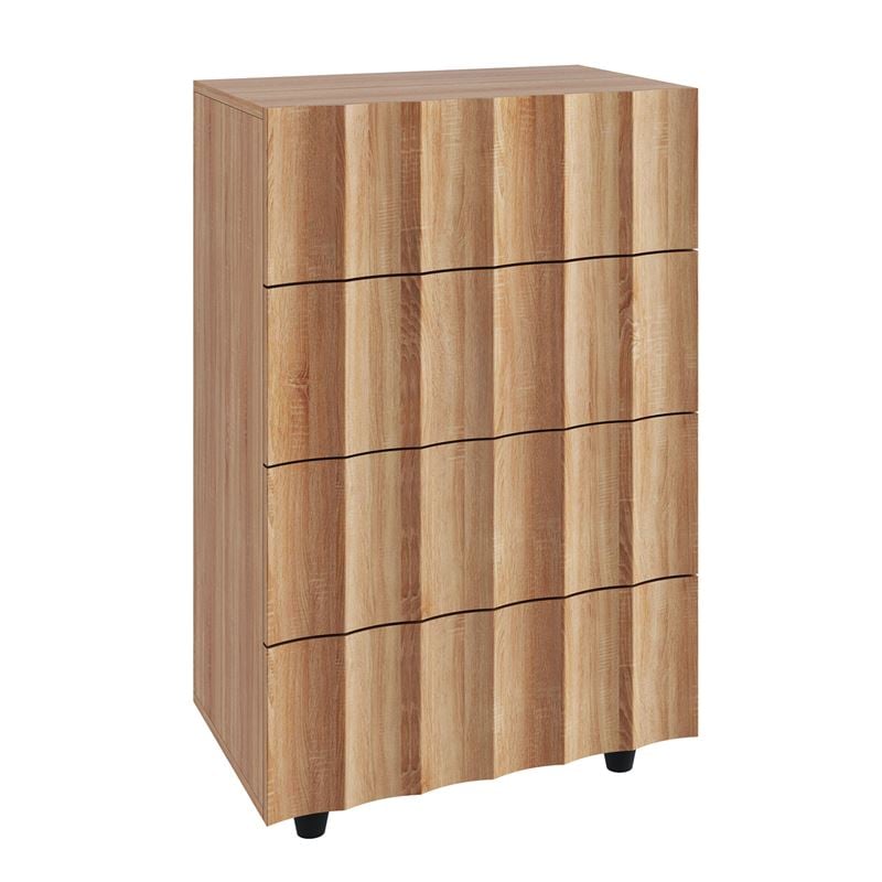 Συρταριέρα με 4 Συρτάρια, Απόχρωση Φυσικό 1