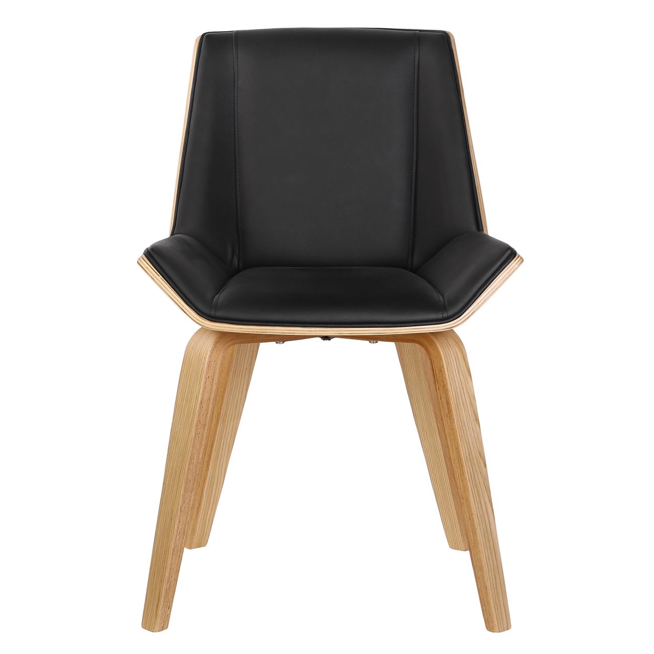 Καρέκλα Tραπεζαρίας Φυσικό, PU Μαύρο 4