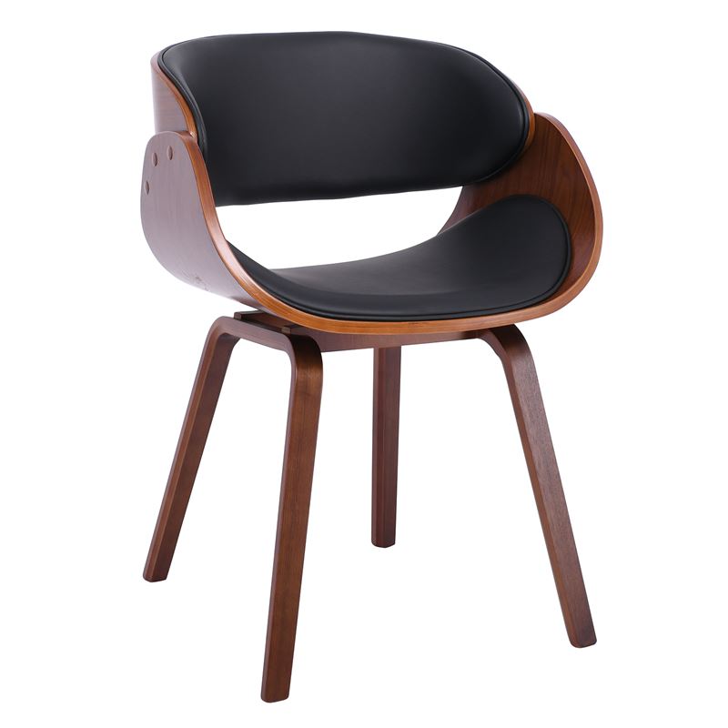 Πολυθρόνα Τραπεζαρίας Καρυδί, Pu Μαύρο 1