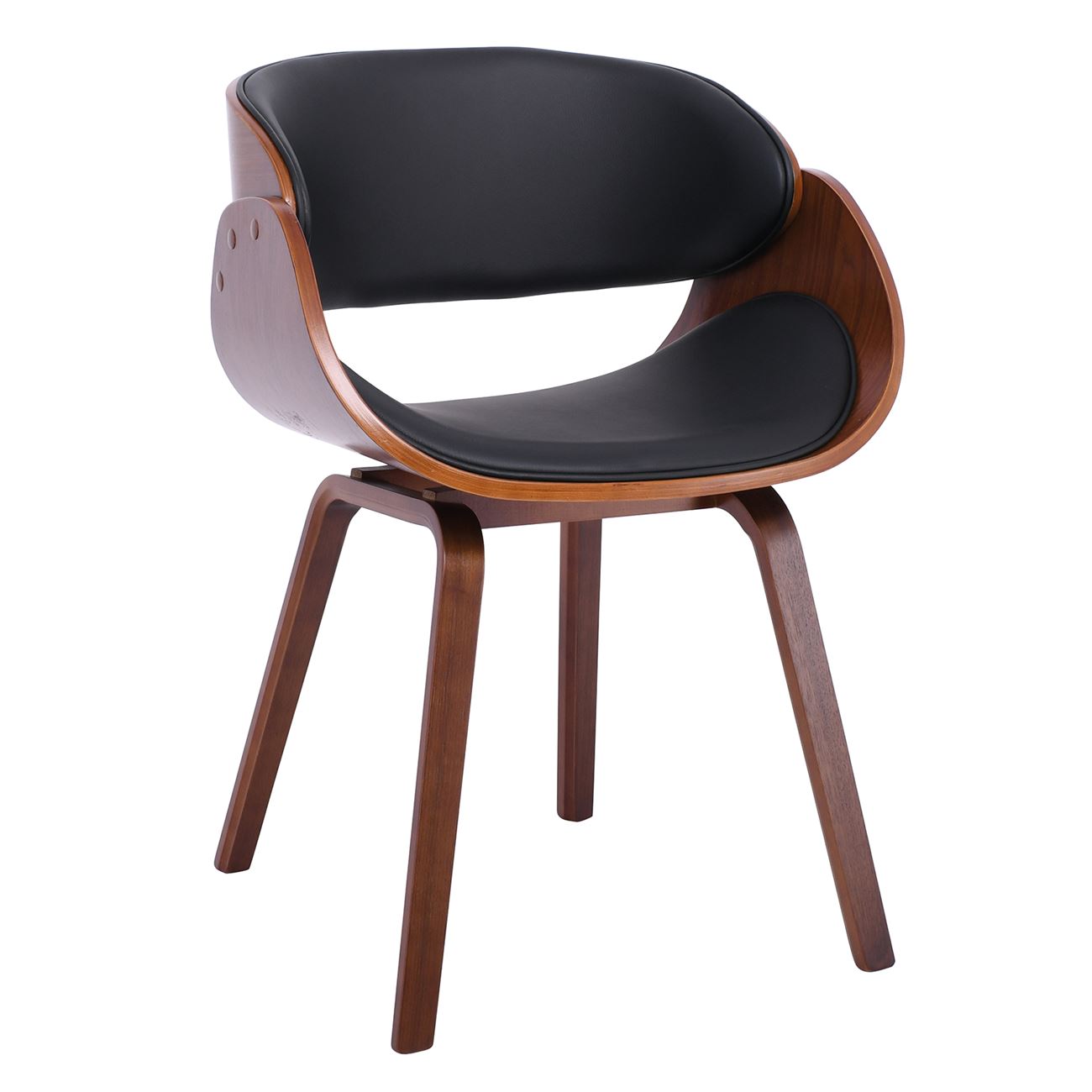 Πολυθρόνα Τραπεζαρίας Καρυδί, Pu Μαύρο 2