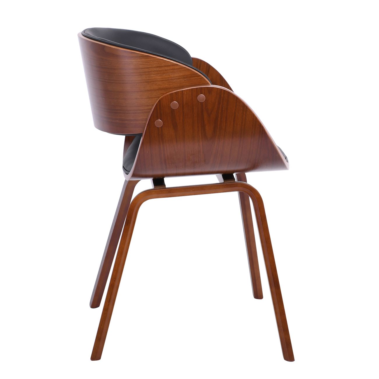 Πολυθρόνα Τραπεζαρίας Καρυδί, Pu Μαύρο 3