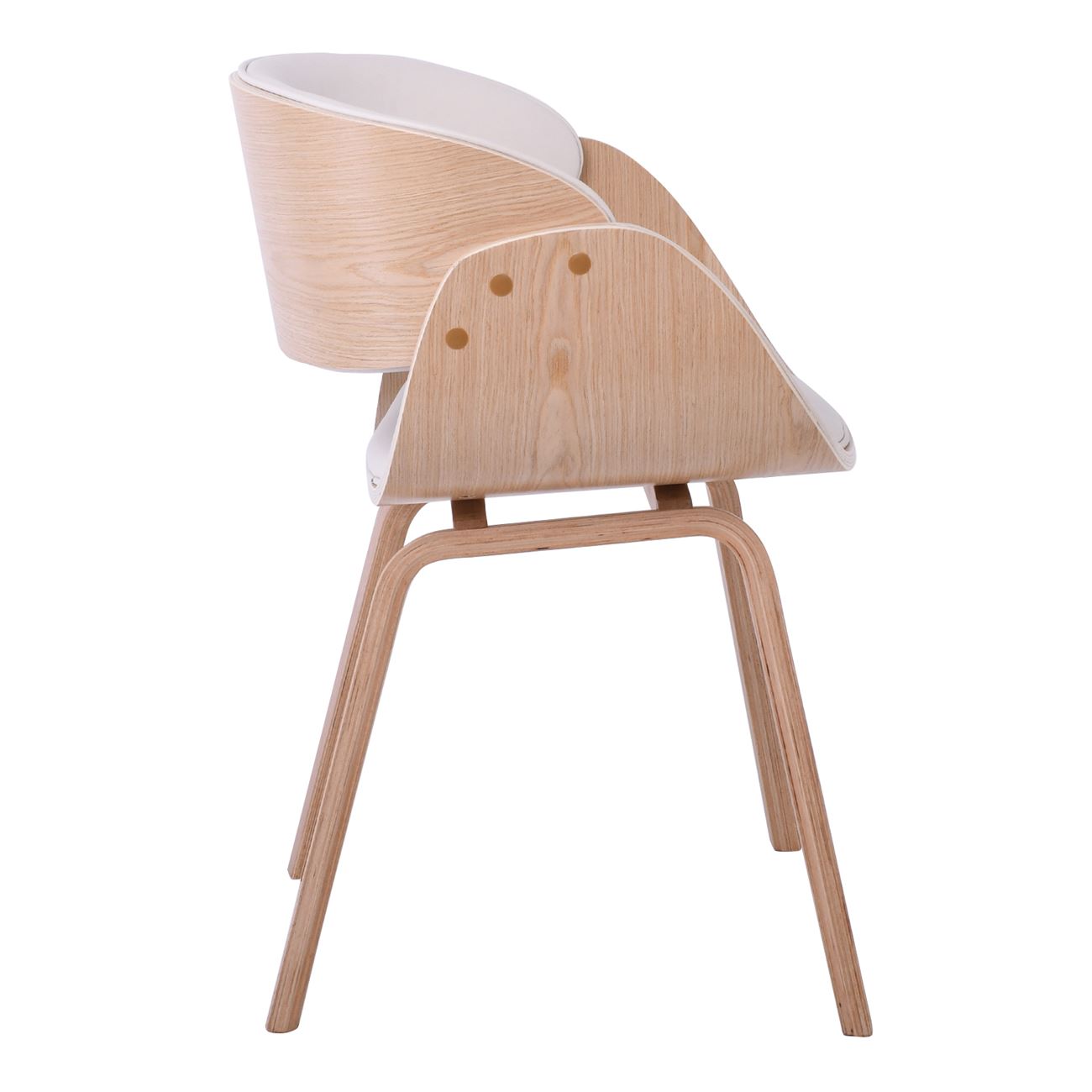 Πολυθρόνα Τραπεζαρίας Φυσικό, Pu Άσπρο 3