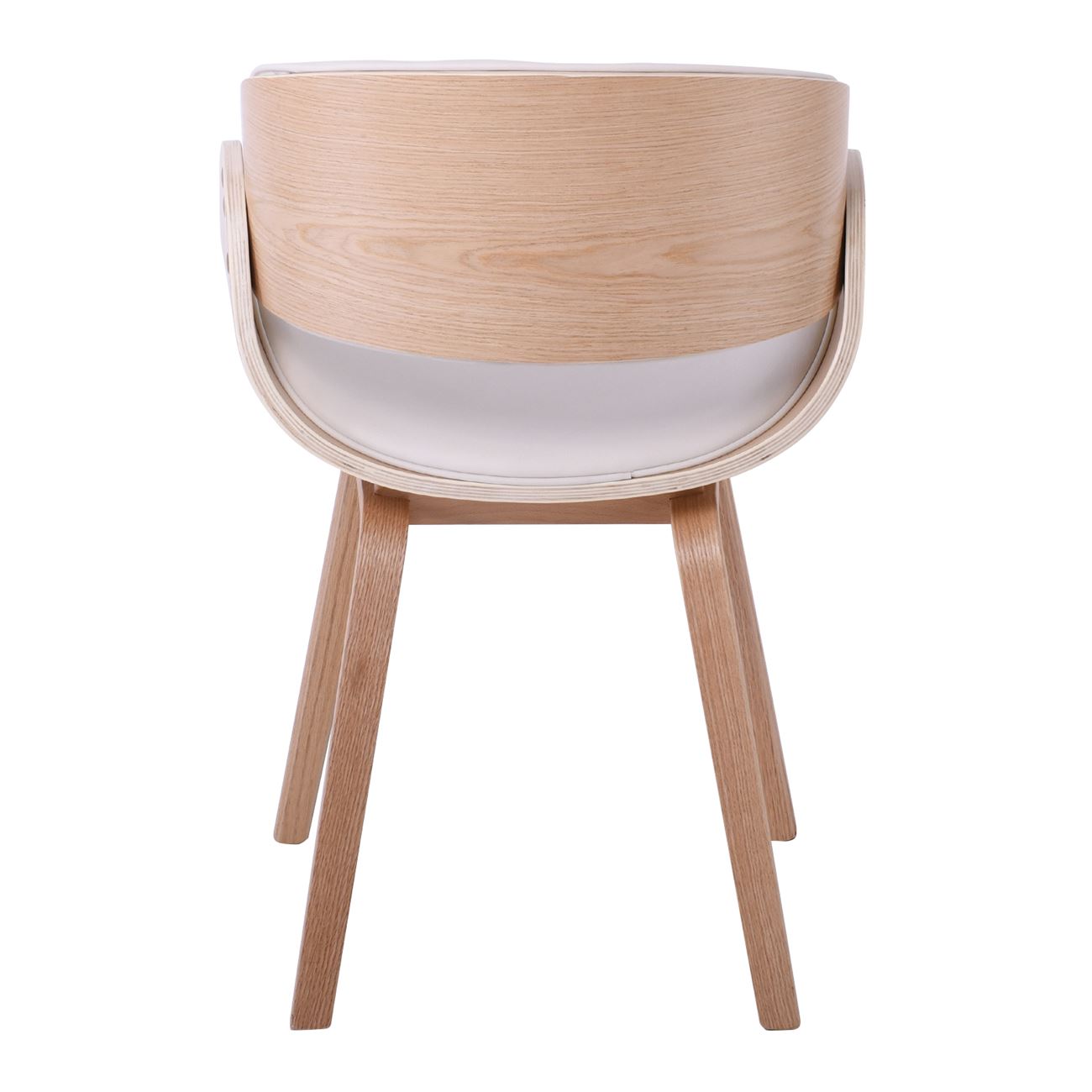 Πολυθρόνα Τραπεζαρίας Φυσικό, Pu Άσπρο 4