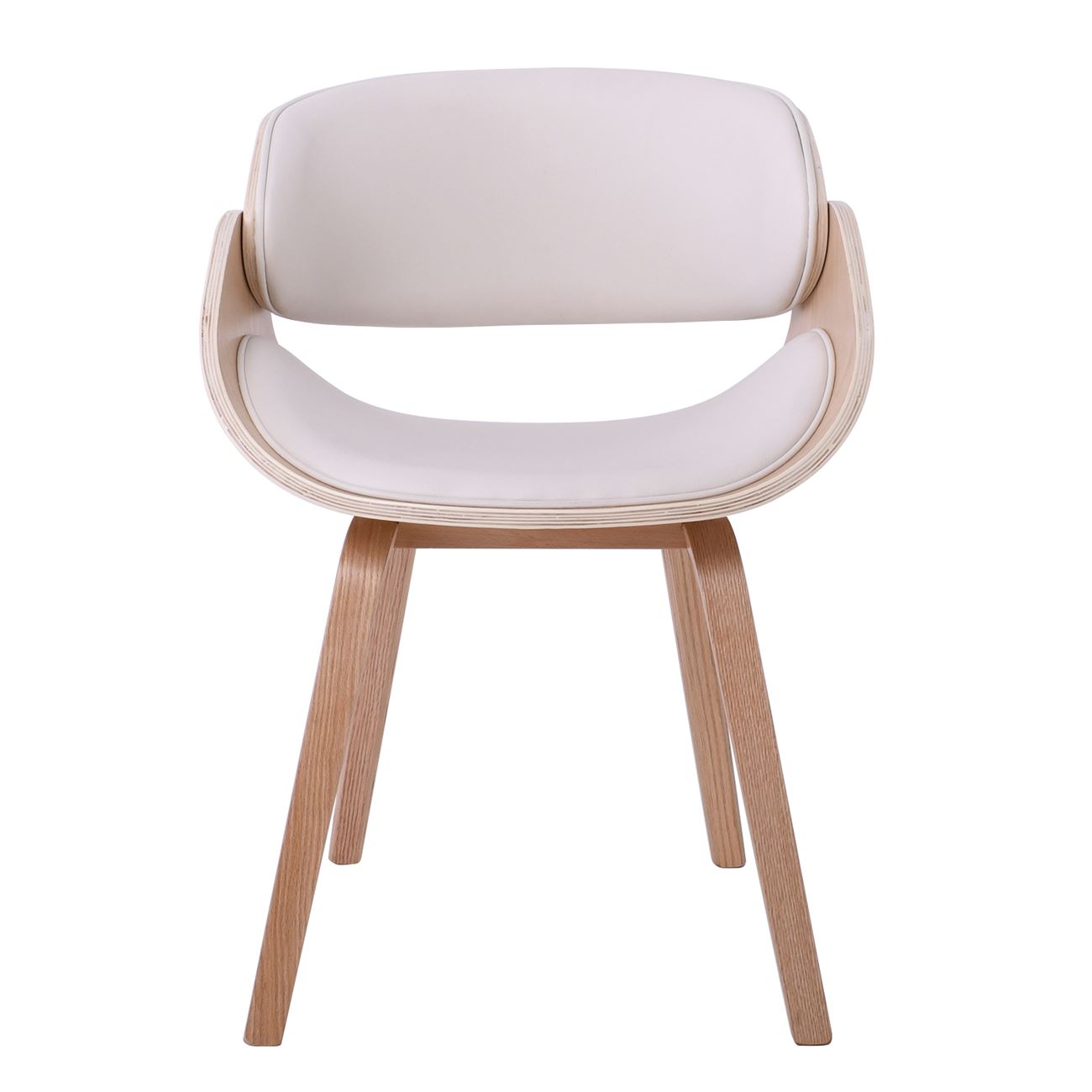 Πολυθρόνα Τραπεζαρίας Φυσικό, Pu Άσπρο 5