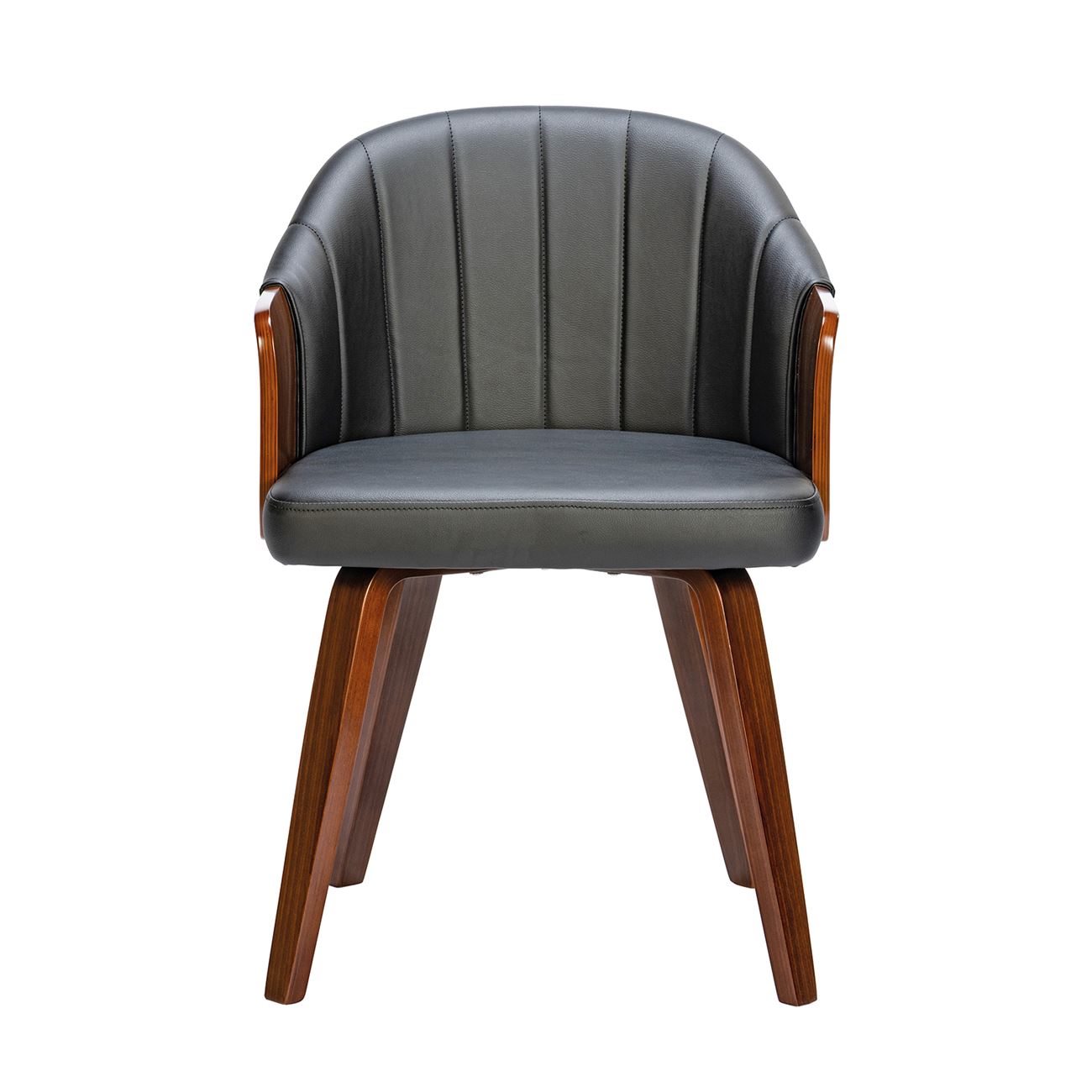 Πολυθρόνα Τραπεζαρίας Καρυδί, Pu Μαύρο 4