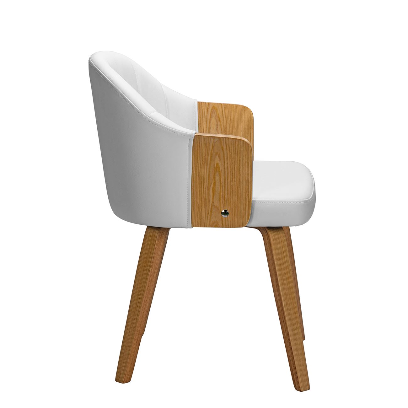 Πολυθρόνα Τραπεζαρίας Φυσικό, Pu Άσπρο 3