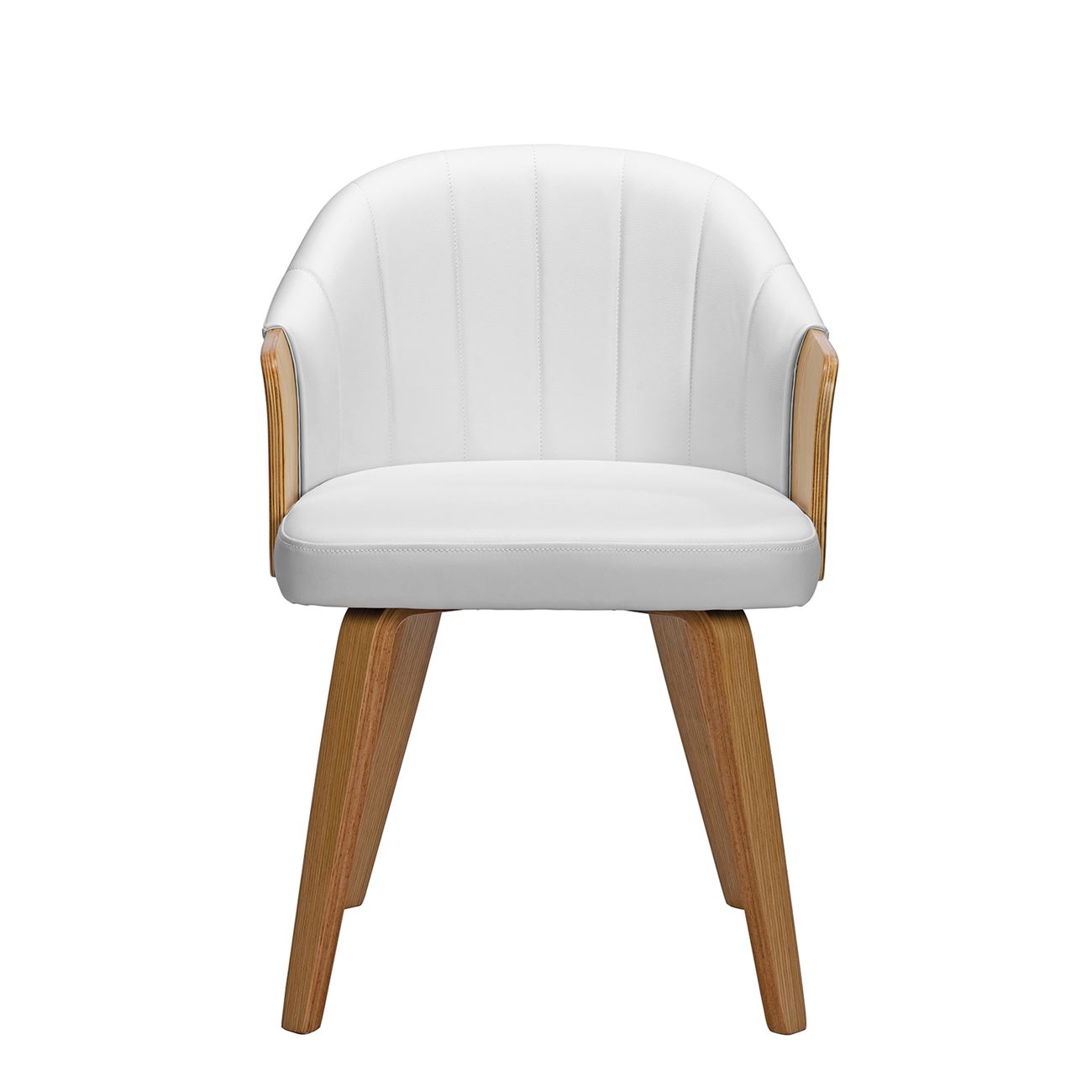 Πολυθρόνα Τραπεζαρίας Φυσικό, Pu Άσπρο 4