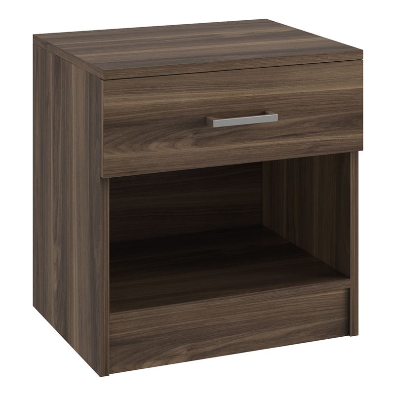 Κομοδίνο με 1 Συρτάρι, Απόχρωση Καρυδί 1