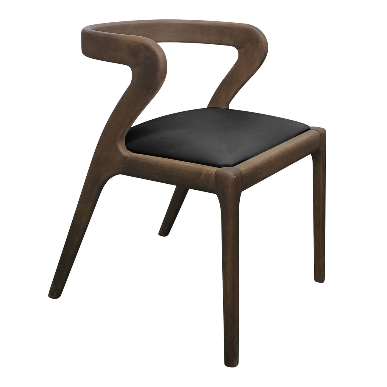 Καρέκλα Τραπεζαρίας, Απόχρωση Καρυδί, Pu Μαύρο 2