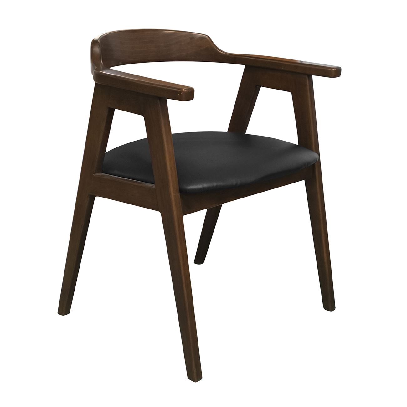 Πολυθρόνα Τραπεζαρίας, Απόχρωση Καρυδί, Pu Μαύρο 2