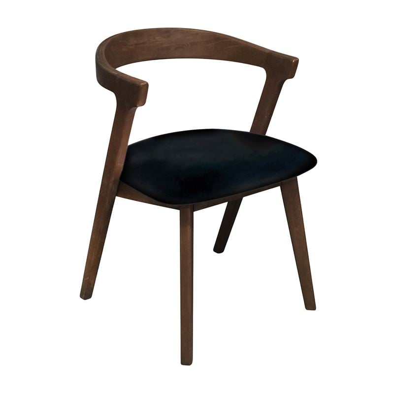 Καρέκλα Τραπεζαρίας, Απόχρωση Καρυδί, Pu Μαύρο 1