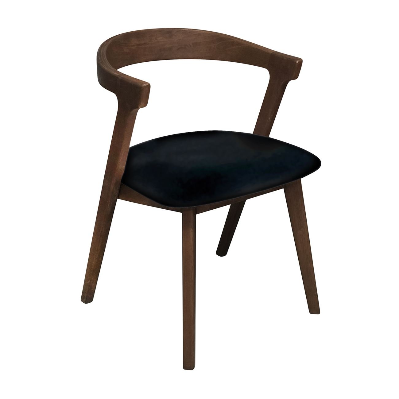 Καρέκλα Τραπεζαρίας, Απόχρωση Καρυδί, Pu Μαύρο 2