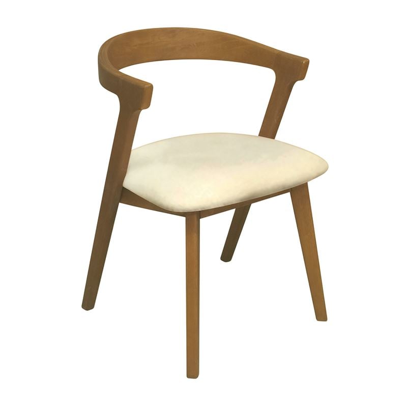 Καρέκλα Τραπεζαρίας, Απόχρωση Φυσικό, Pu Εκρού 1