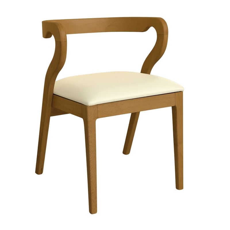 Καρέκλα Τραπεζαρίας, Απόχρωση Φυσικό, Pu Εκρού 1