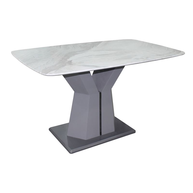 Τραπέζι Τραπεζαρίας, Επιφάνεια Τεχνητό Μάρμαρο, Βάση Γκρι MDF 1