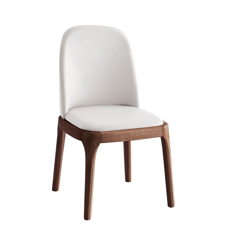 Καρέκλα Τραπεζαρίας- Κουζίνας, Απόχρωση Καρυδί, Pu Εκρού 1