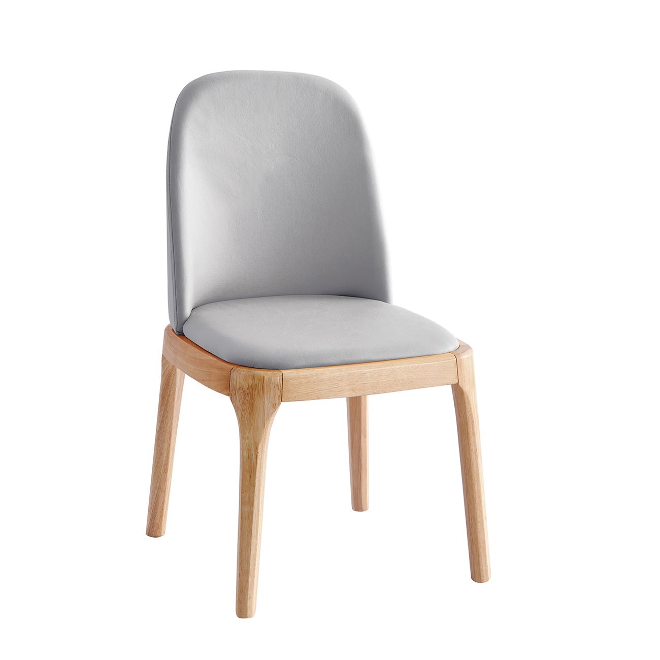 Καρέκλα Τραπεζαρίας- Κουζίνας, Απόχρωση Natural Oak Pu Ανοιχτό Γκρι 2