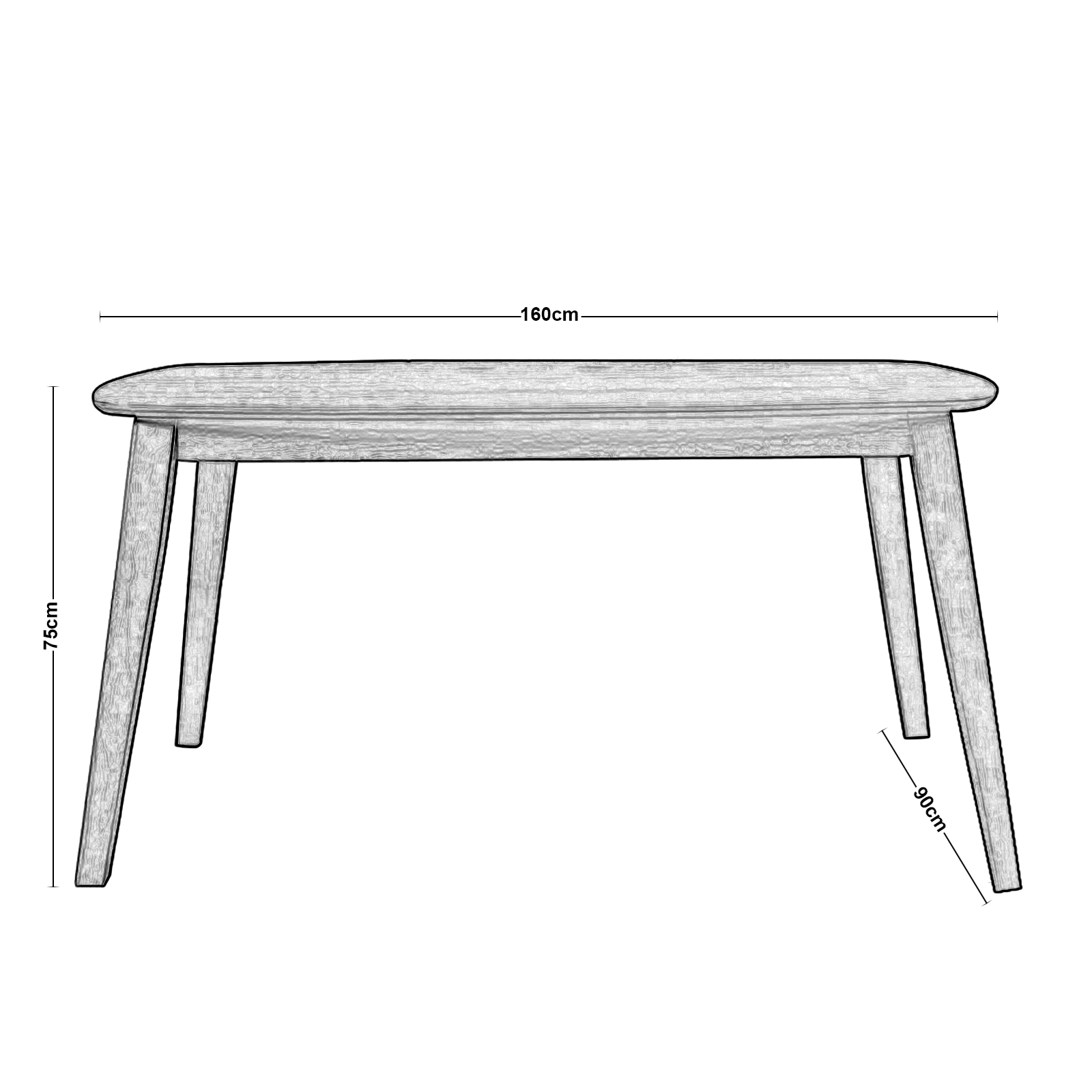 Τραπέζι Τραπεζαρίας Κουζίνας - Smoke Beech 3