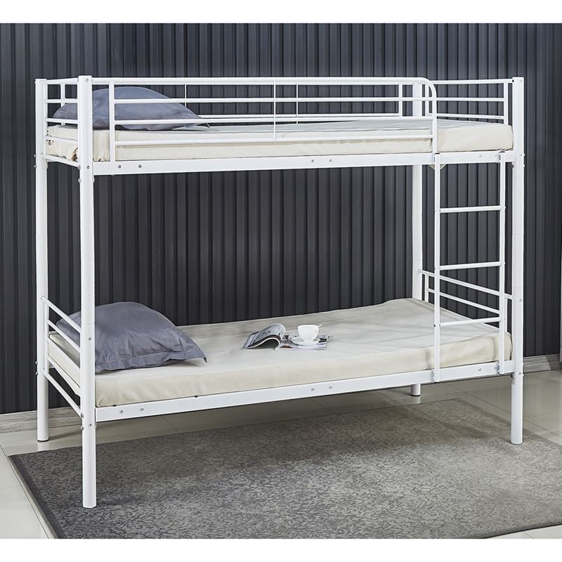 Κρεβάτι Κουκέτα Μέταλλο Βαφή Άσπρο 1