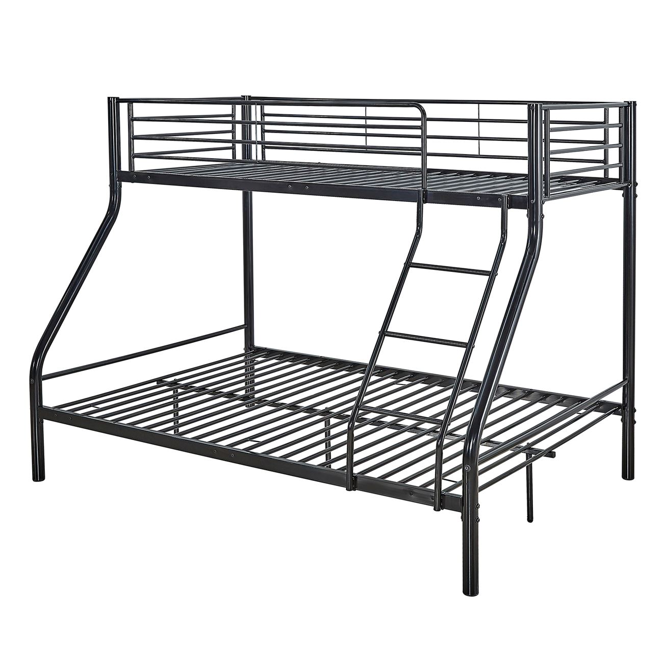 DOUBLE Κρεβάτι Κουκέτα Μέταλλο Βαφή Μαύρο, Για στρώματα 140x190+90x190cm 3